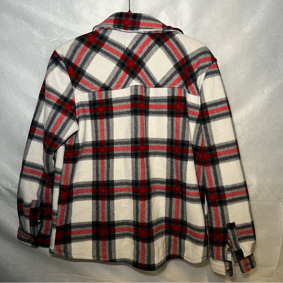 Sage Women's Long Sleeve Plaid Super Plush Sherpa Lined Fleece Shirt Jacket M - Picture 8 of 14